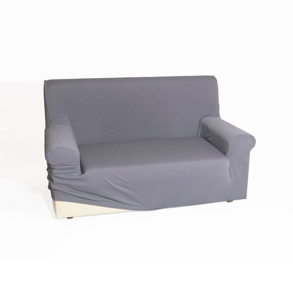 Effen, bi-rekbare hoes voor fauteuil en zitbank (grijs) Effen, bi-rekbare hoes voor fauteuil en zitbank (grijs)